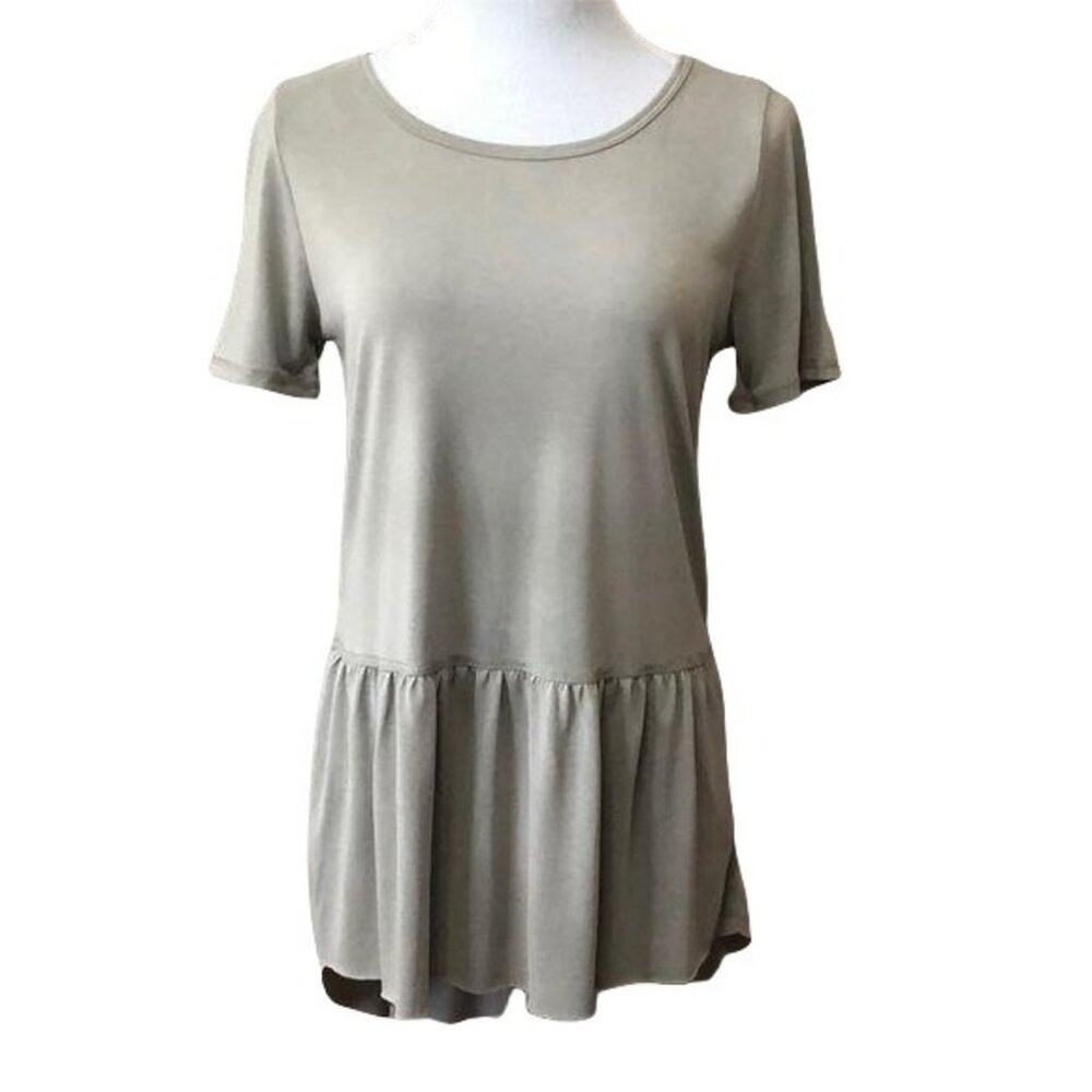 Mote gray green peplum with lace up detail back S